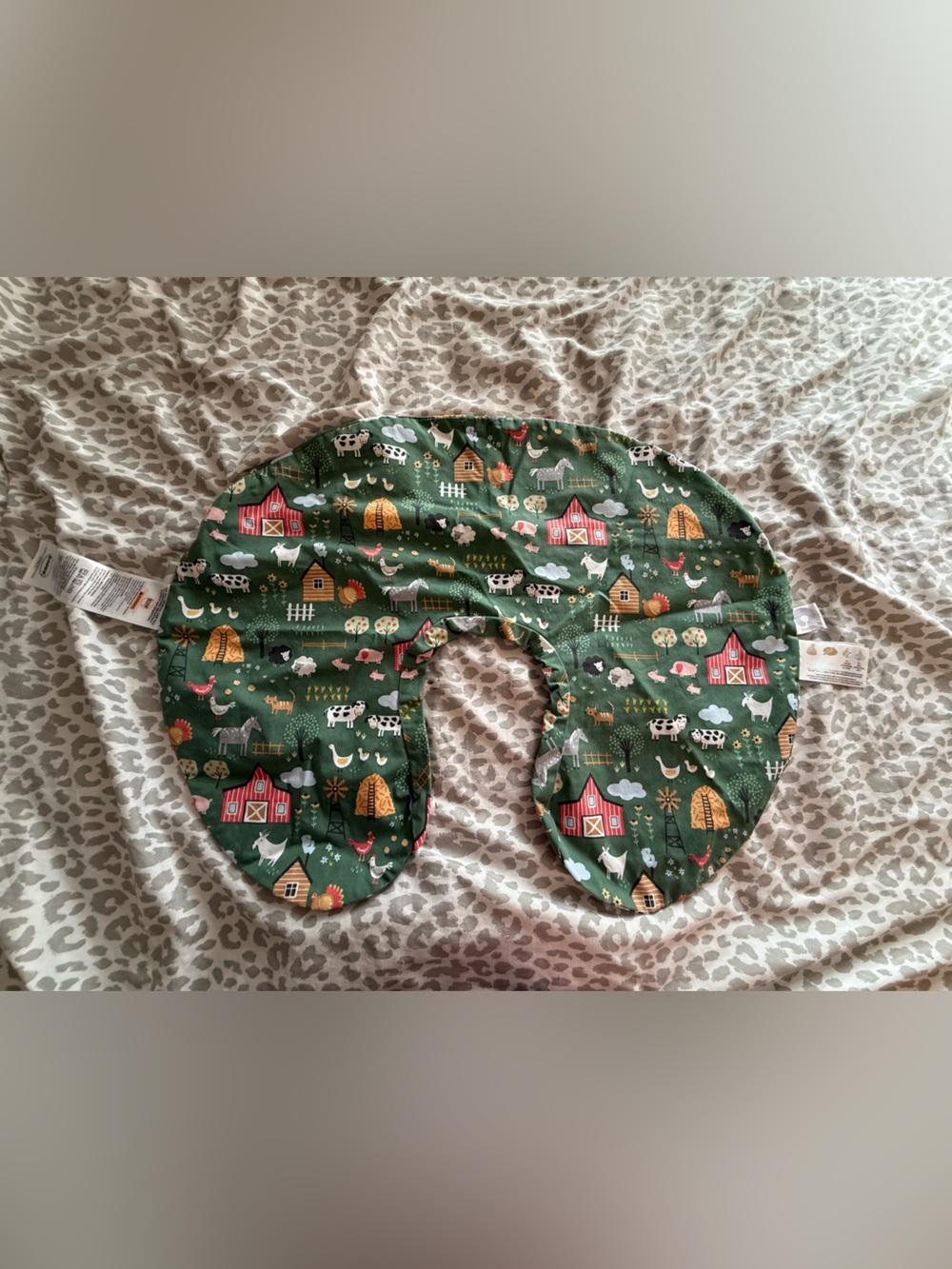 Farm Print Green Boppy Pillow Cover